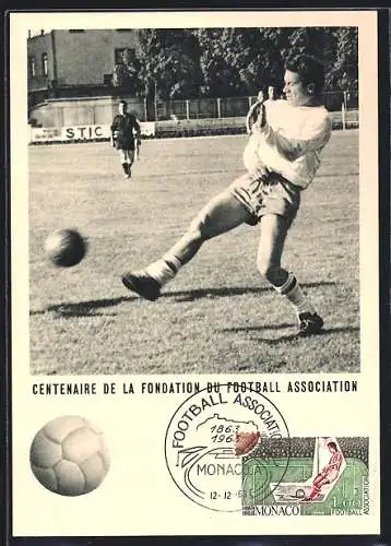 Maximum-AK Centaire de la Fondation du Football Association 1963, Fussballspieler beim Schuss