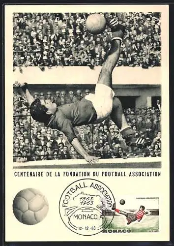 Maximum-AK Centaire de la Fondation du Football Association 1963, Fussballspieler beim Fallrückzieher