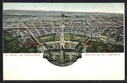 AK Karlsruhe, Panoramaansicht