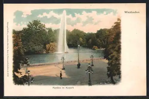 AK Wiesbaden, Fontäne im Kurpark