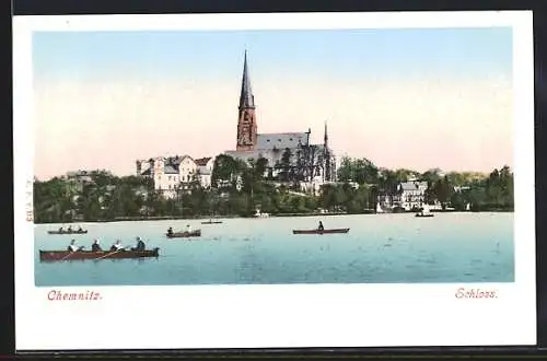 AK Chemnitz, Blick übers Wasser zum Schloss