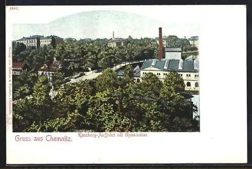 AK Chemnitz, Kassberg-Auffahrt mit Gymnasium