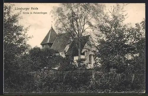 AK Meinerdingen /Lüneburger Heide, Blick auf die Kirche