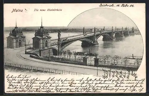 AK Mainz, Die neue Rheinbrücke