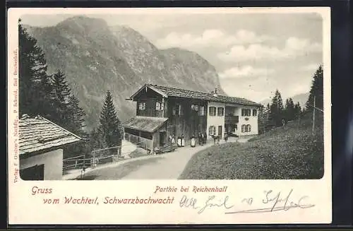 AK Reichenhall, Gasthaus Schwarzbachwacht auf dem Wachterl