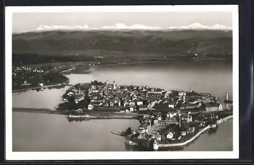 AK Lindau im Bodensee, Fliegeraufnahme der Ortschaft