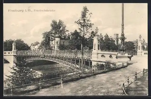 AK Freiburg i. B., Partie an der Friedrichsbrücke