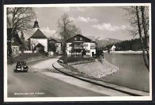 AK Walchensee, Strassenpartie mit Klösterl