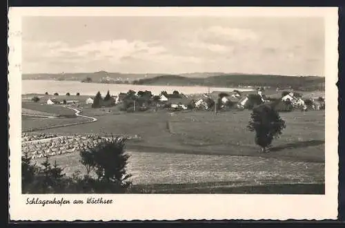 AK Schlagenhofen am Wörthsee, Gesamtansicht vom Feld aus