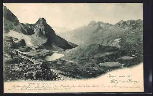 AK Oberstdorf, Der Rappensee in den Allgäuer Bergen