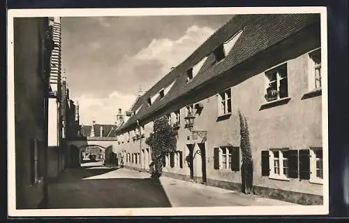 AK Augsburg, Strassenansicht mit Blick zum Jakobsplatz