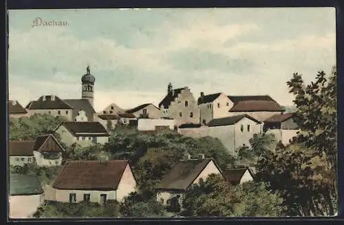 AK Dachau, Blick über die Stadt