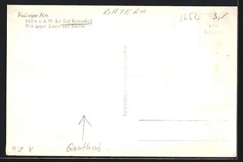 AK Bad Reichenhall, Gasthaus Padinger Alm Georg Reiter mit Zwiesel und Staufen