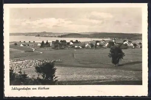 AK Schlagenhofen am Wörthsee, Ortsansicht aus der Vogelschau