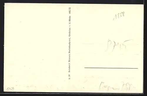 AK Ostheim v. d. Rhön, Strassenpartie mit Kirche