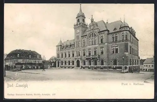 AK Bad Lausigk, Post und Rathaus