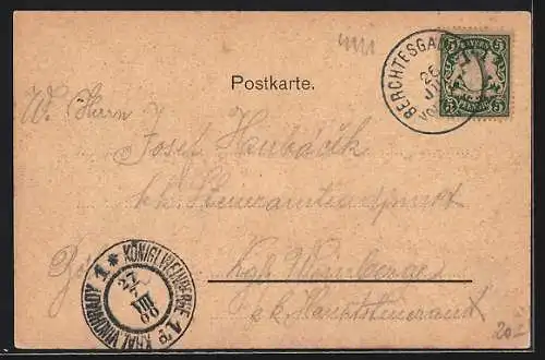 Lithographie Berchtesgaden, Panoramaansicht