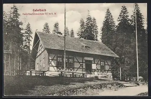 AK Gabelbach / Ilmenau, Gasthaus Gabelbachhäuschen