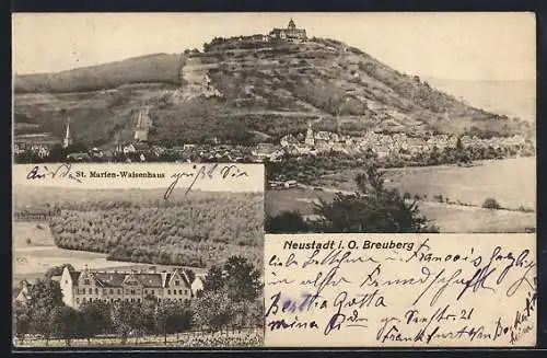 AK Neustadt / Odenwald, St. Marien-Waisenhaus, Totale mit Hausberg