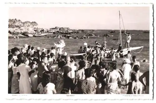 Fotografie unbekannter Fotograf, Ansicht Salvador / Brasil - Bahia, Volksfest im Hafen