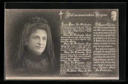 AK Regina Margherita, Dell`inconsolabile Regina