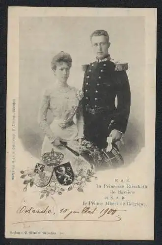 AK S. A. R. la Princesse Elisabeth de Bavière et S. A. R. le Prince Albert de Belgique