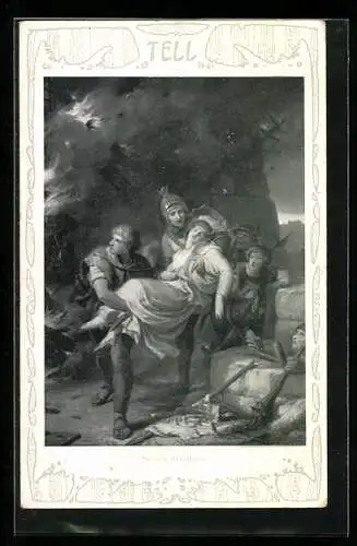 Künstler-AK Wilhelm Tell, Bertas Errettung