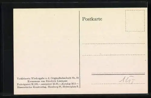 Künstler-AK Friedrich Lissmann: Kormorane am Meer