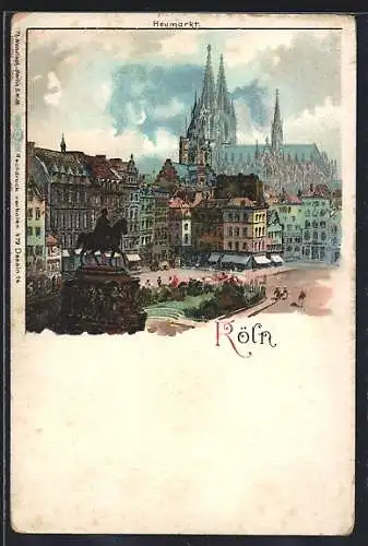 Lithographie Köln, Blick auf den Heumarkt