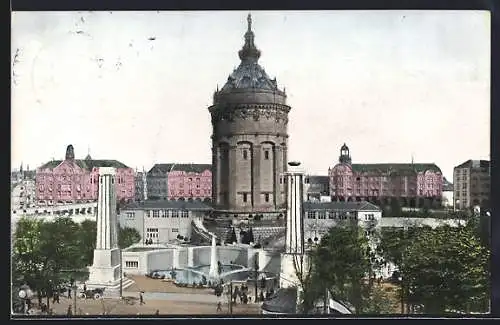 AK Mannheim, Jubiläums-Ausstellung 1907, Haupteingang zum Gelände