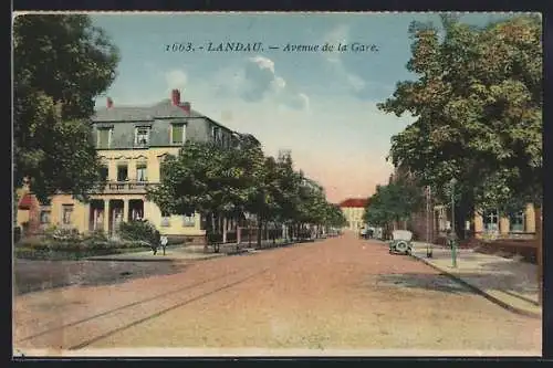 AK Landau / Pfalz, Blick in die Bahnhofstrasse