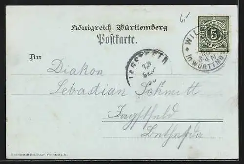 Mondschein-AK Wildbad / Schwarzwald, Gasthof zum goldenen Loewen, Olgastrasse und Trinkhalle