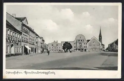 AK Osterhofen / Ndb., Blick auf den Hindenburgplatz