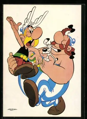 Künstler-AK Asterix und Obelix