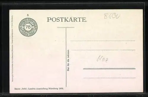 AK Nürnberg, Bayer. Jubiläums-Landesausstellung 1906, Kunstgewerbehaus, Reklame für Richter`s Anker-Lebkuchen