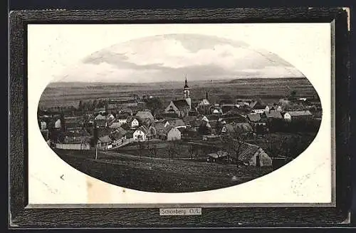 AK Schönberg / Lausitz, Ortsansicht mit Kirche
