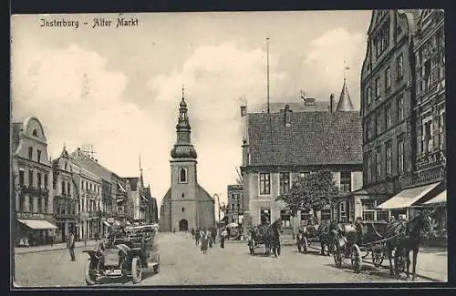 AK Insterburg, Alter Markt mit Kirche