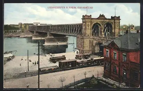 AK Ludwigshafen / Rhein, Partie an der Rheinbrücke