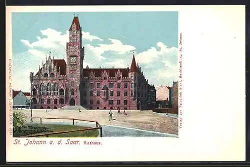 Lithographie St. Johann / Saar, Rathaus