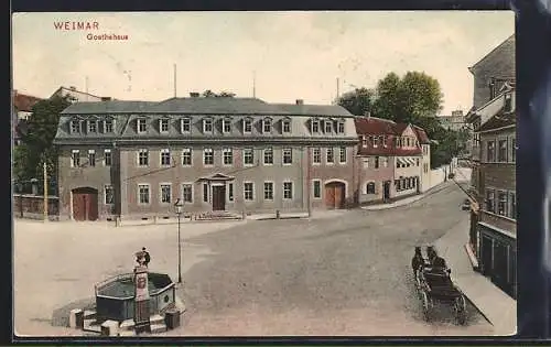 AK Weimar / Thüringen, Blick aufs Goethehaus