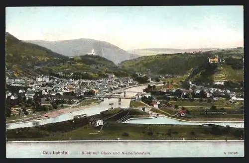 AK Lahnstein /Lahntal, Blick auf Ober- und Niederlahnstein