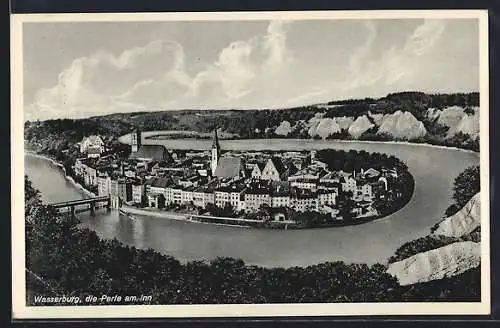 AK Wasserburg am Inn, Ortsansicht mit Kirche