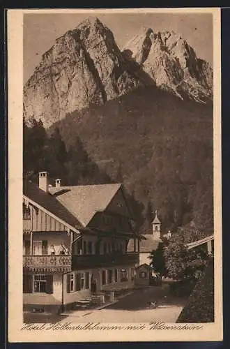 AK Höllentalklamm, Hotel Höllentalklamm mit Waxenstein