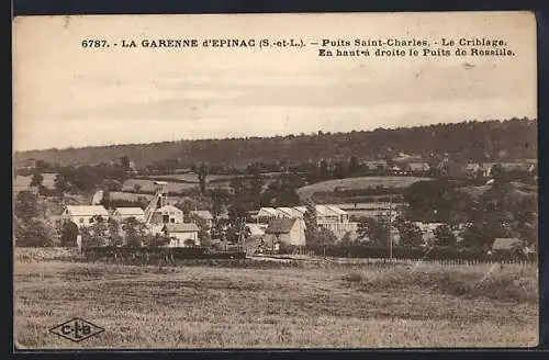 AK La Garenne d`Epinac, Puits Saint-Charles, Le Criblage, En haut à droite le Puits de Ressille