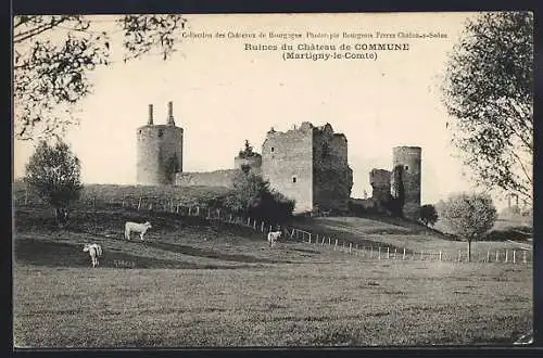 AK Martigny-le-Comte, Ruines du Château de Commune