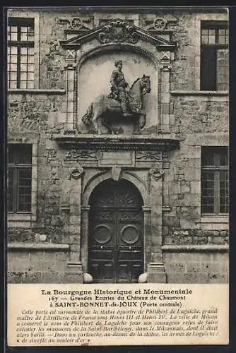 AK Saint-Bonnet-de-Joux, La Bourgogne Historique et Monumentale, Grandes Ecuries du Château de Chaumont