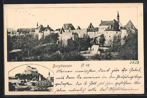 AK Burghausen / Salzach, Zwei Ortsansichten