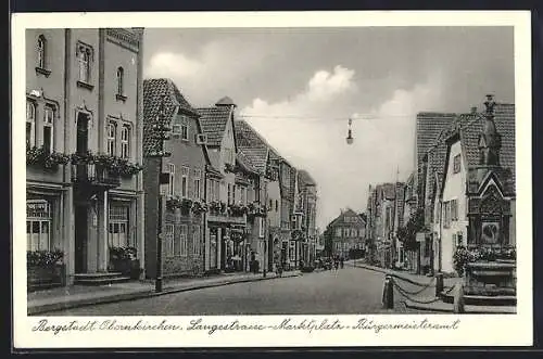 AK Obernkirchen, Marktplatz mit Langestrasse und Bürgermeisteramt