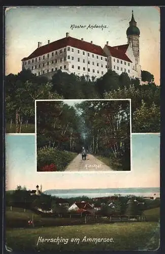 AK Herrsching am Ammersee, Teilansicht, Kloster Andechs, Kienthal