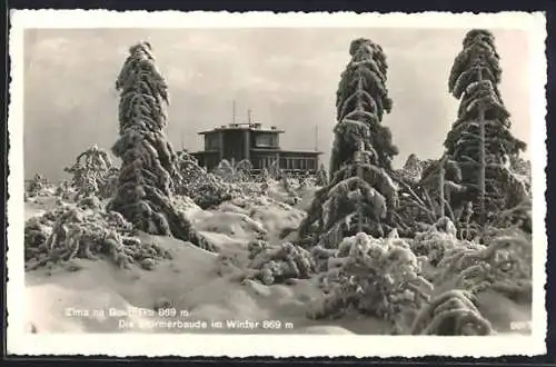 AK Zima na Bournaku, Die Stürmerbaude im Winter